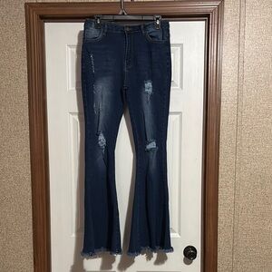 Stylish Blue Flared Women's Jeans